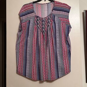 Colorful Striped Sleeveless Top